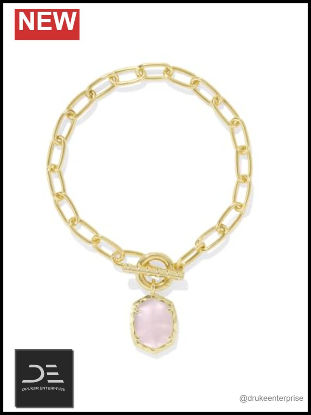 Kendra Scott Daphne Link Chain Bracelet Gold Plated Brass Toggle Clasp Women's